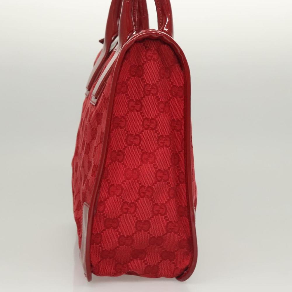 GUCCI GG Canvas Tote Bag Red Gold 000 0855 Auth 123893 - Picture 3 of 16